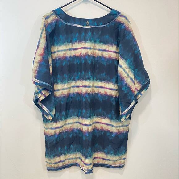 VIX PAULAHERMANY Tie  Dye  Large Kimono Beach Cover Silk Blend  Multicolor - Picture 6 of 10